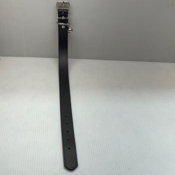 Genuine leather dog collar belt black color large size - Picture 2 of 7